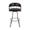 Armen Living Valerie 30" Swivel Brown Faux Leather and Java Brown Metal Bar Stool LCVLBAJVCHO30 - alternate 7